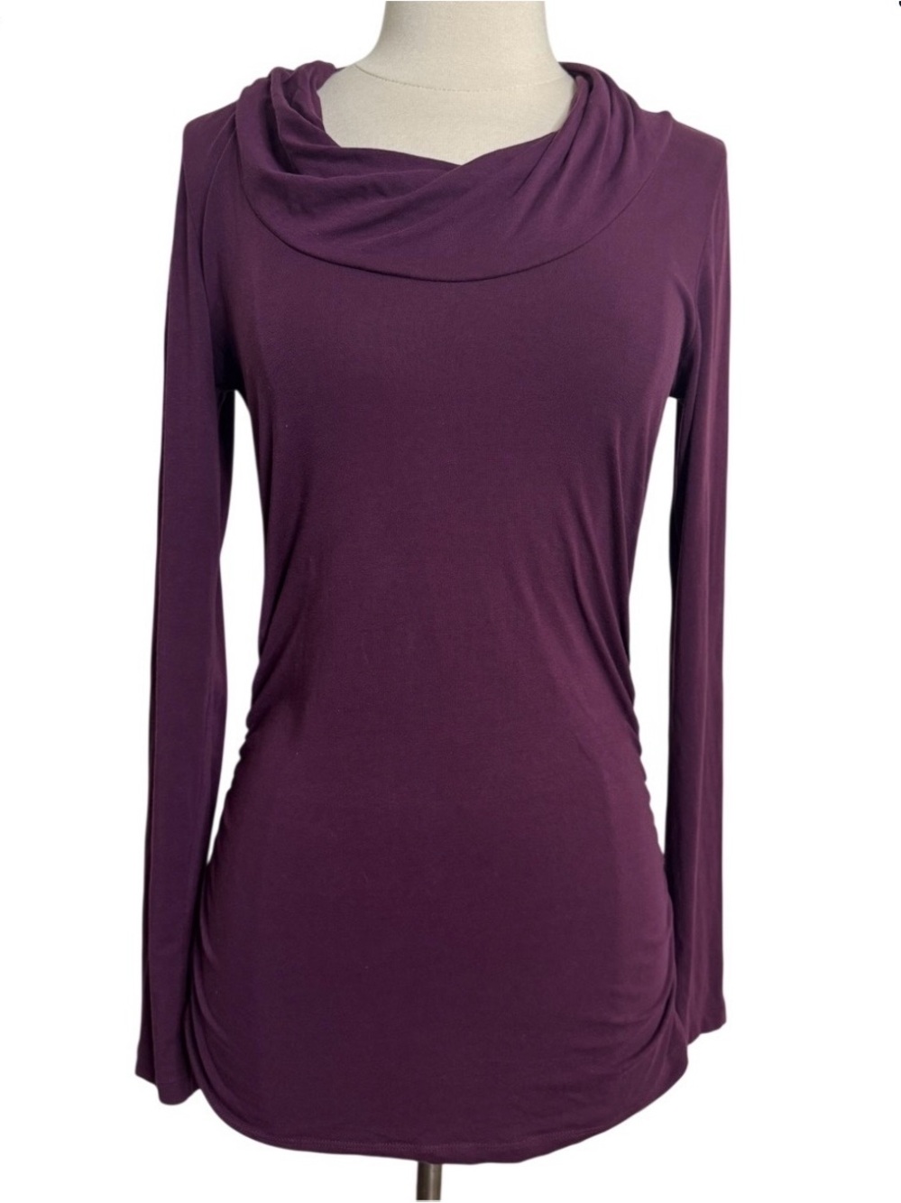 CAbi Long Sleeve Cowl Neck Top - Plum